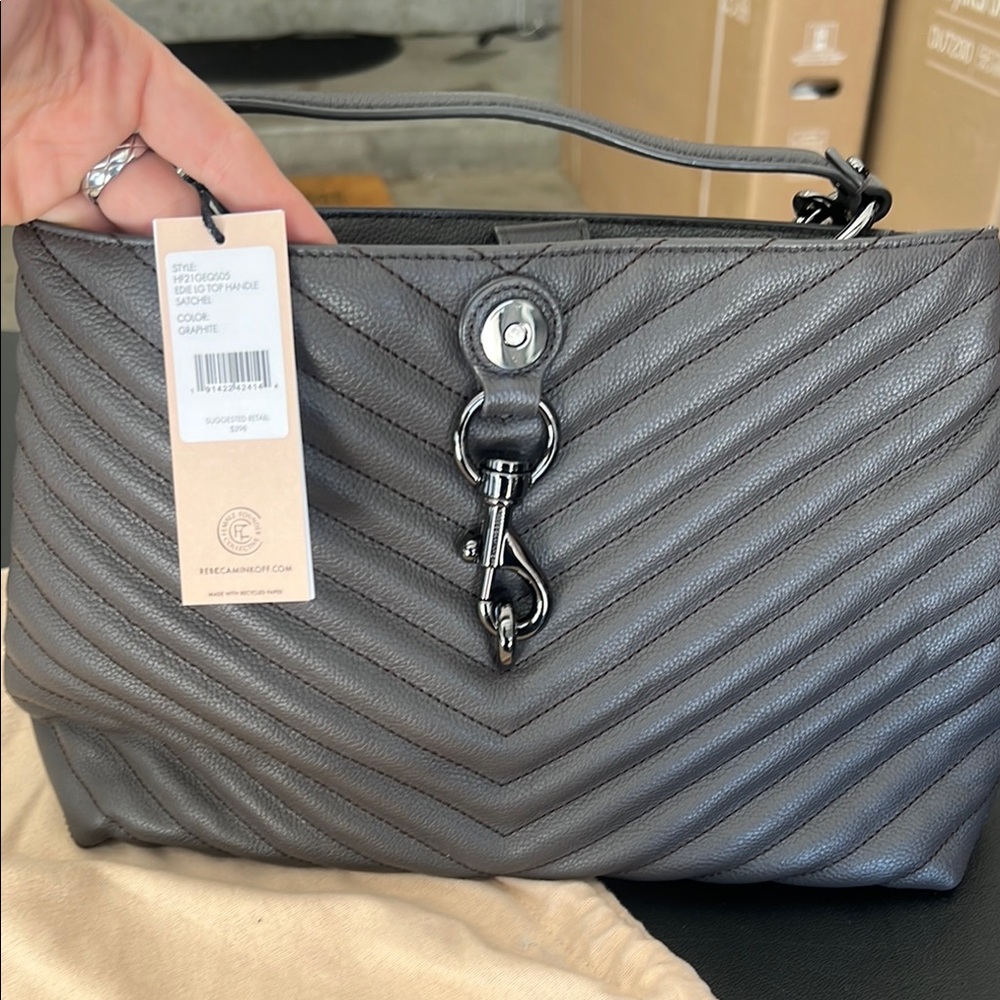 Rebecca Minkoff Edie large top handle satchel - grey